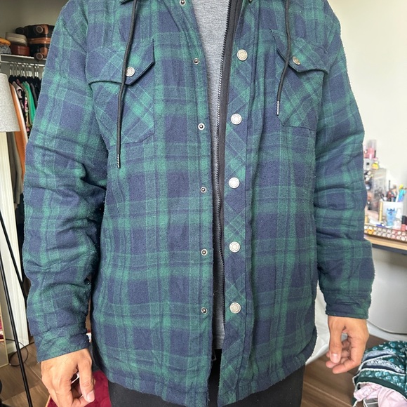 XL Men's Green and Blue Plaid Jacket - Picture 1 of 3